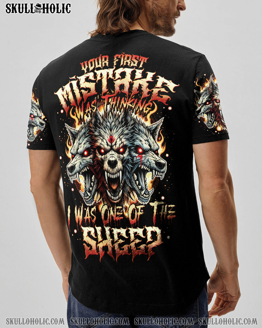 BLISSCORNERS YOUR FIRST MISTAKE SKULL WOLF ALL OVER PRINT