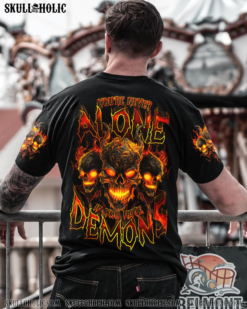 BLISSCORNERS YOU'RE NEVER ALONE DEMONS ALL OVER PRINT