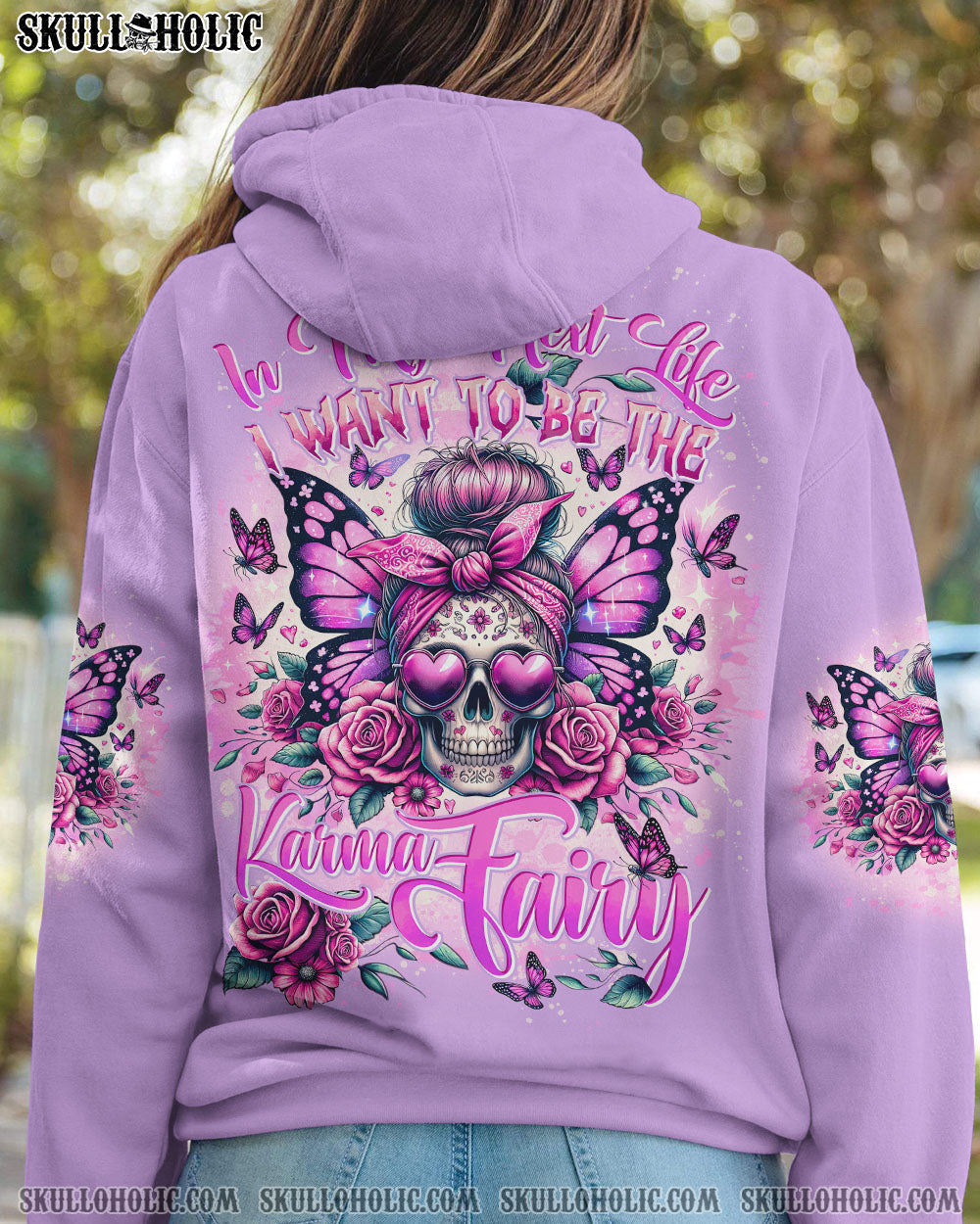 BLISSCORNERS BEFORE YOU DO ME WRONG MESSY BUN SKULL ALL OVER PRINT