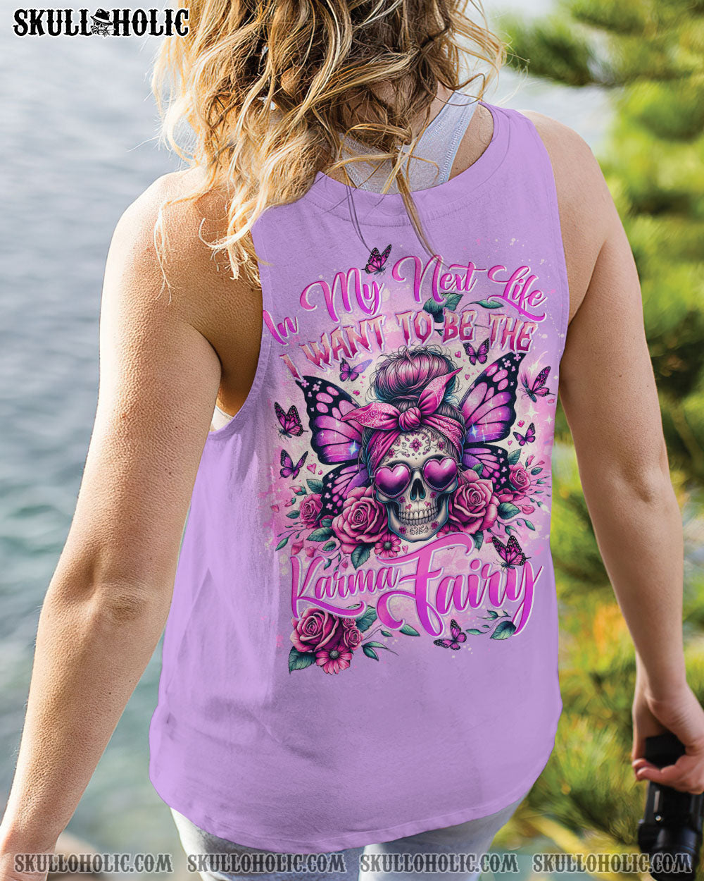 BLISSCORNERS BEFORE YOU DO ME WRONG MESSY BUN SKULL ALL OVER PRINT