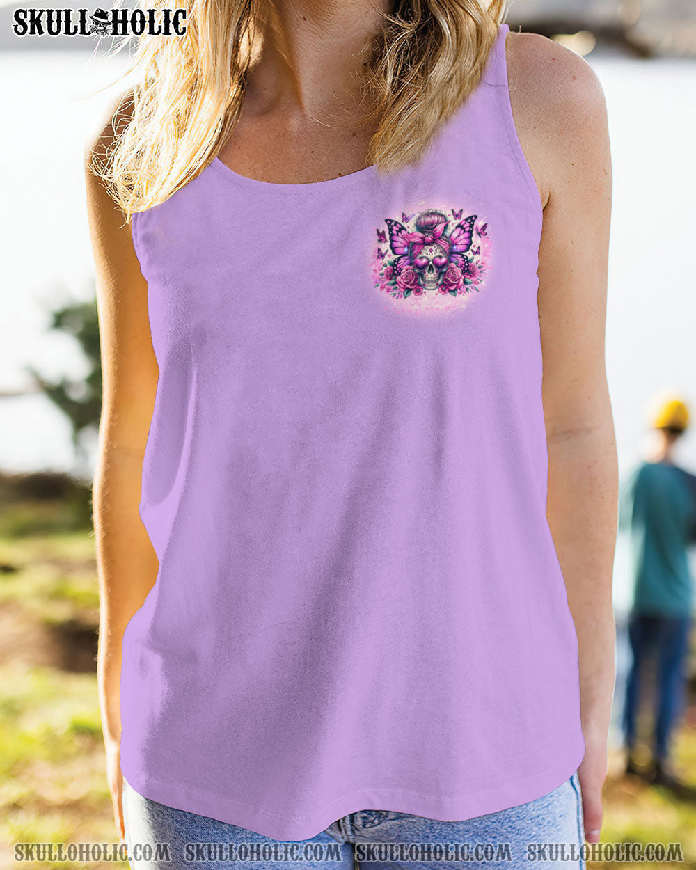 BLISSCORNERS BEFORE YOU DO ME WRONG MESSY BUN SKULL ALL OVER PRINT