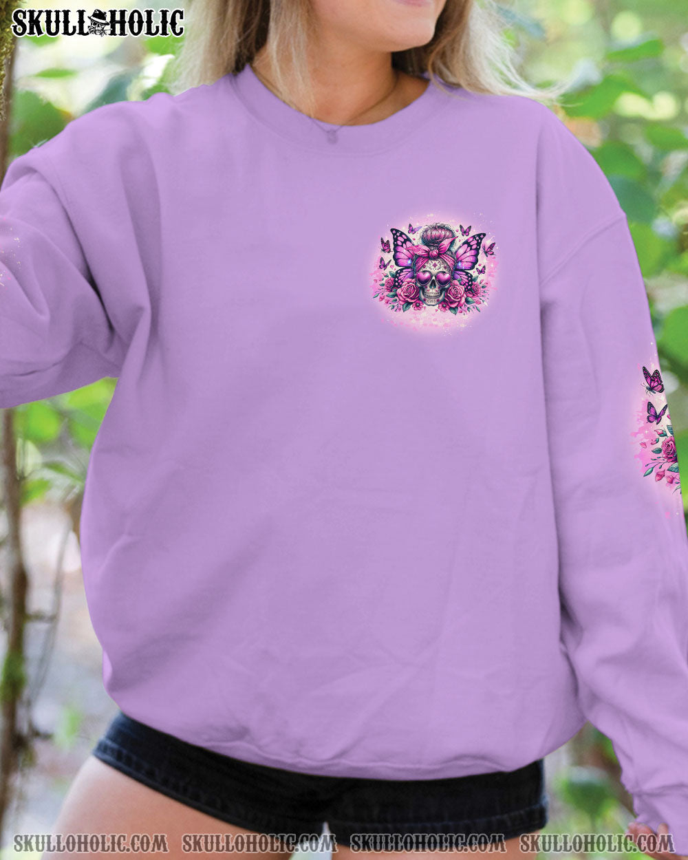 BLISSCORNERS BEFORE YOU DO ME WRONG MESSY BUN SKULL ALL OVER PRINT