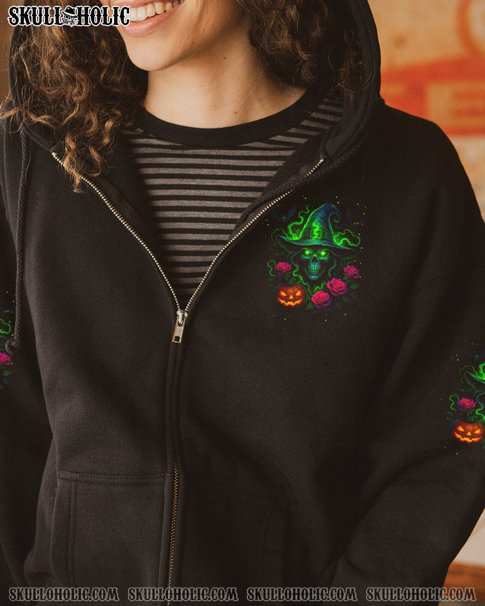 BLISSCORNERS A WEE BIT WICKED SKULL HALLOWEEN ALL OVER PRINT