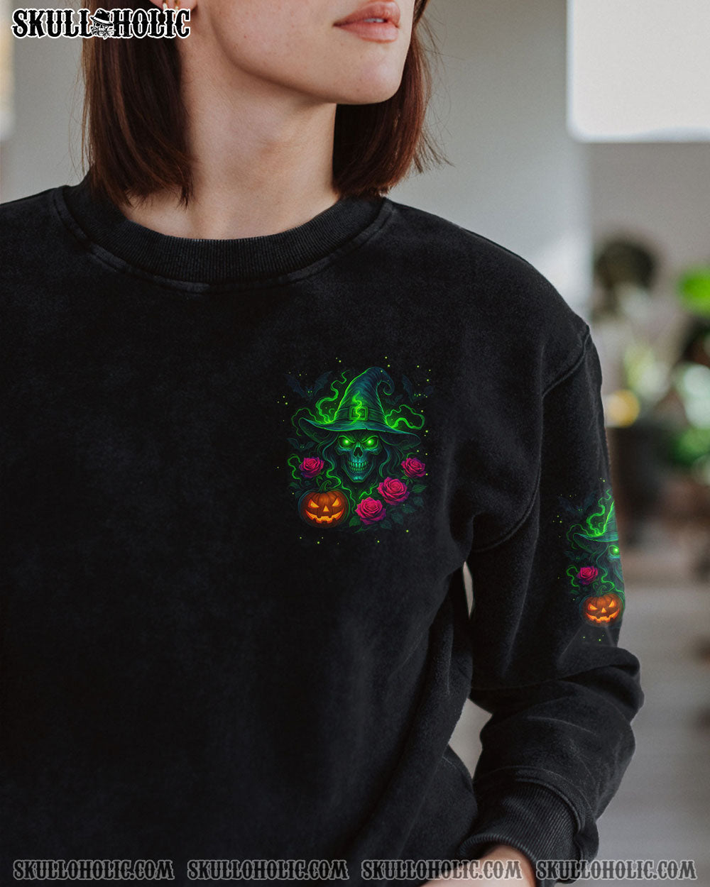 BLISSCORNERS A WEE BIT WICKED SKULL HALLOWEEN ALL OVER PRINT