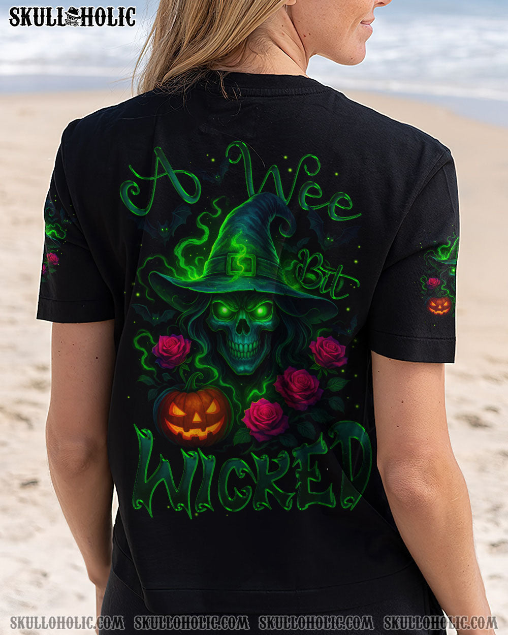 BLISSCORNERS A WEE BIT WICKED SKULL HALLOWEEN ALL OVER PRINT