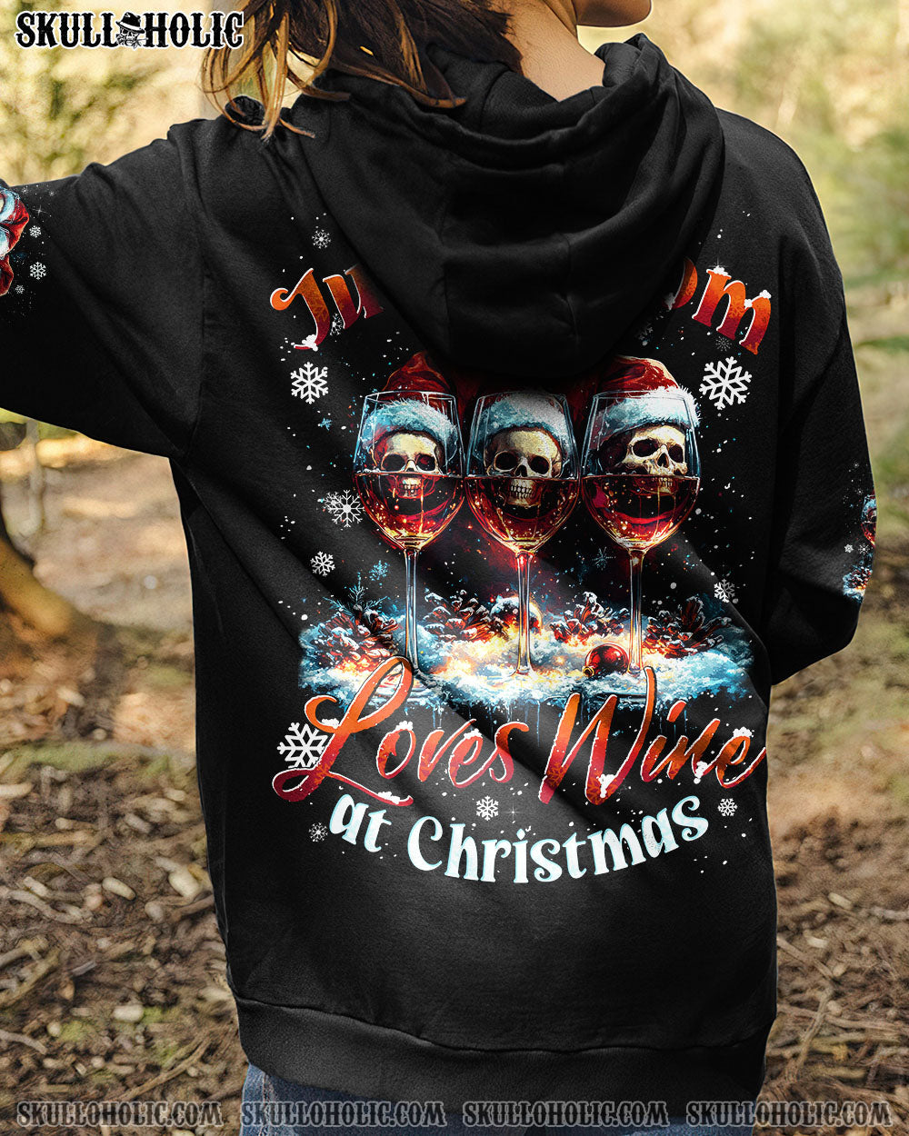 BLISSCORNERS JUST A MOM SKULL CHRISTMAS ALL OVER PRINT