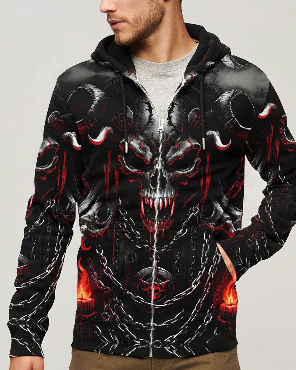 BLISSCORNERS I'M NEVER ALONE SKULL DEMON ALL OVER PRINT