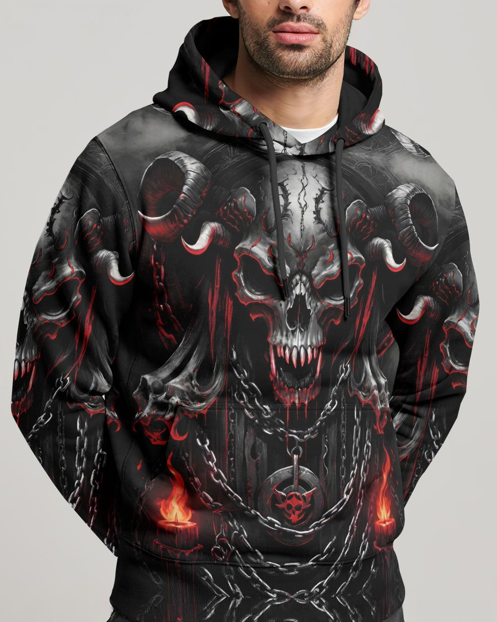 BLISSCORNERS I'M NEVER ALONE SKULL DEMON ALL OVER PRINT