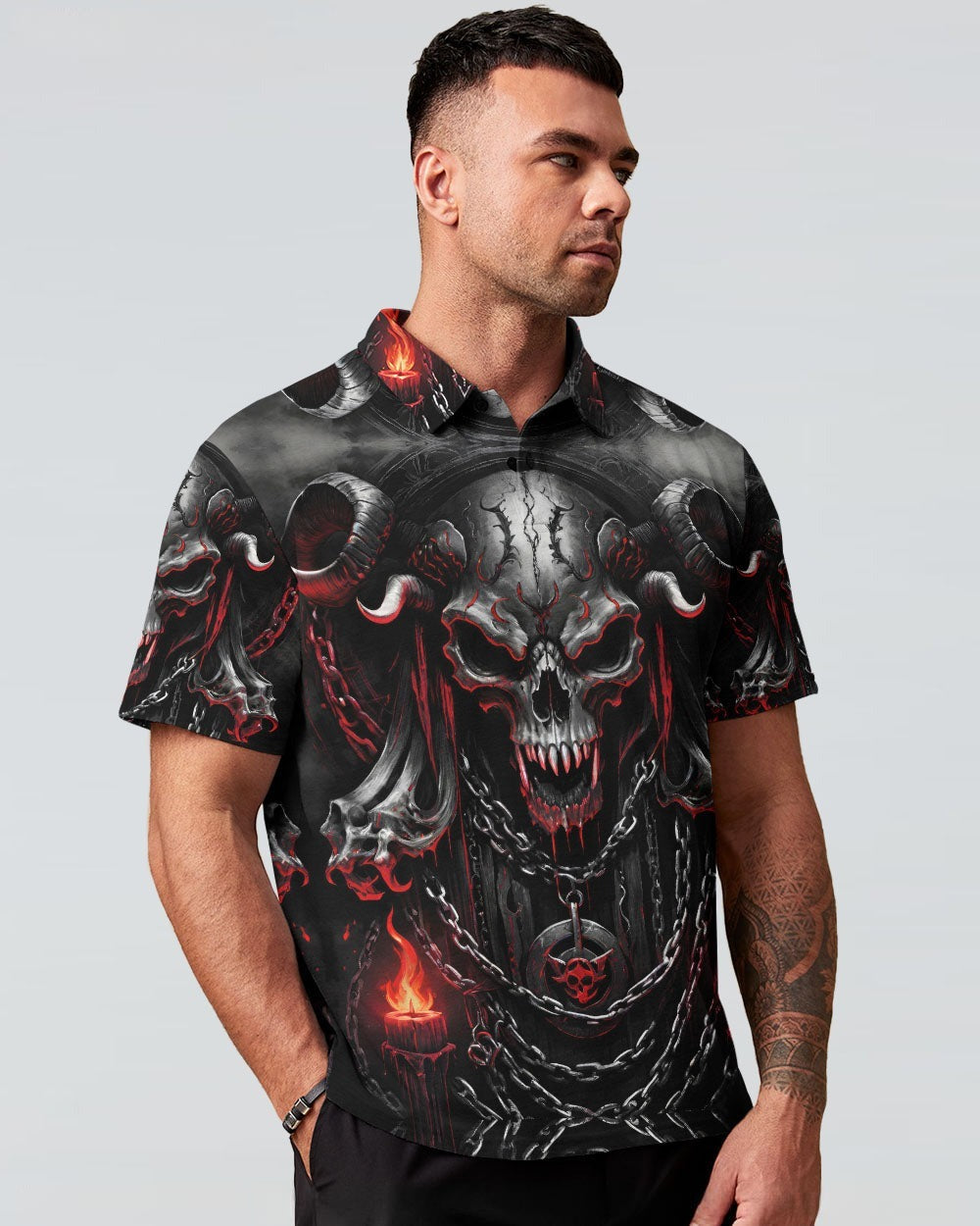 BLISSCORNERS I'M NEVER ALONE SKULL DEMON ALL OVER PRINT