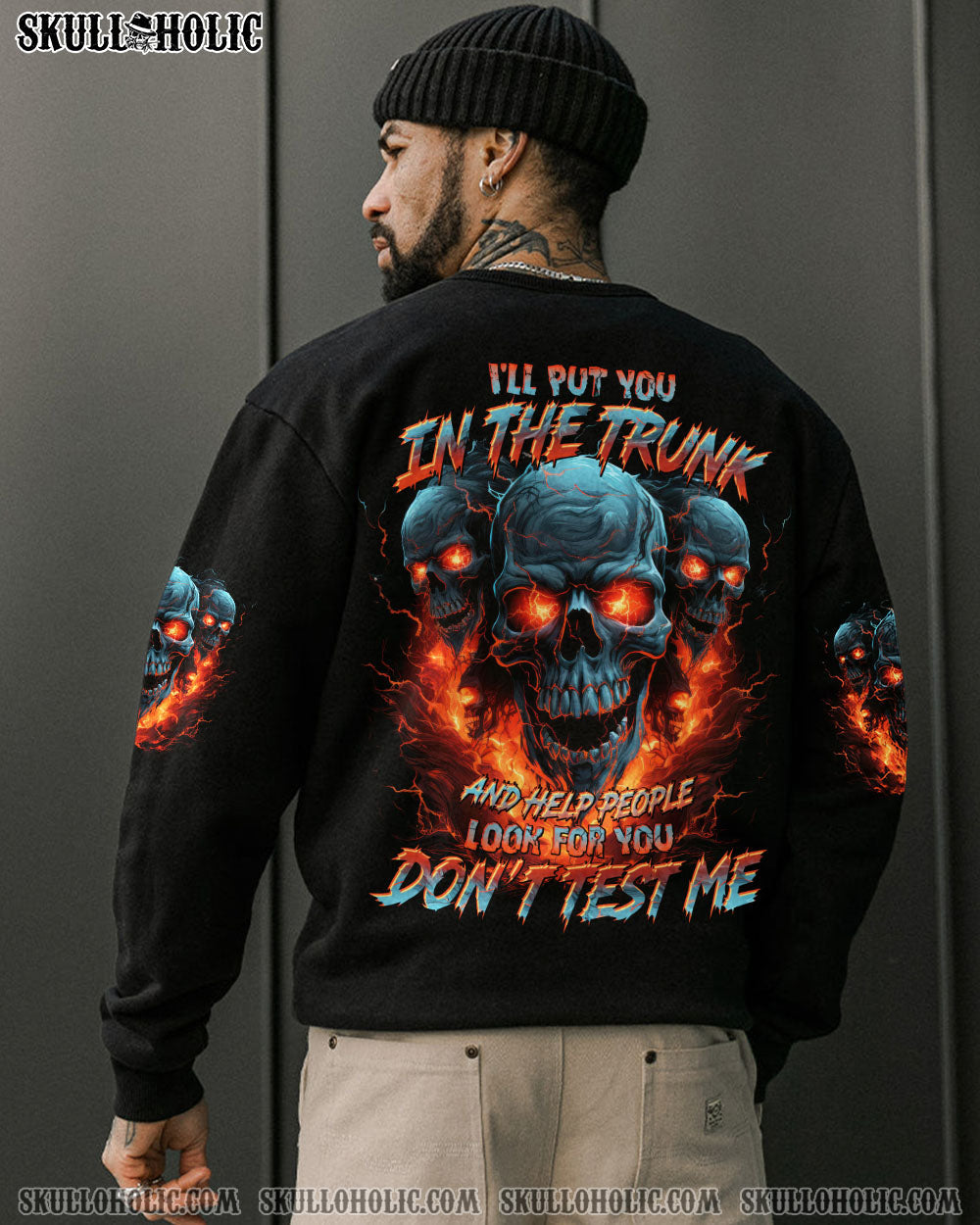BLISSCORNERS DON'T TEST ME SKULL ALL OVER PRINT