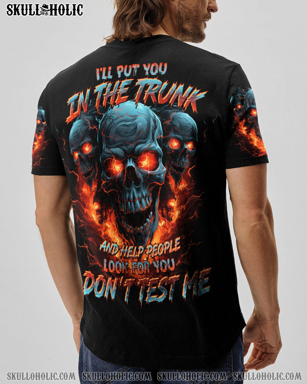 BLISSCORNERS DON'T TEST ME SKULL ALL OVER PRINT
