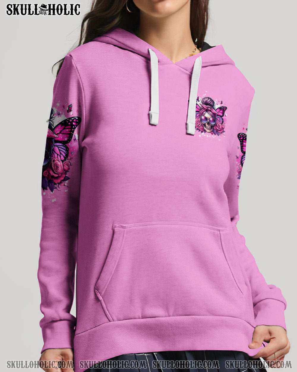 BLISSCORNERS THE GOOD GIRL IN ME MESSY BUN SKULL ALL OVER PRINT