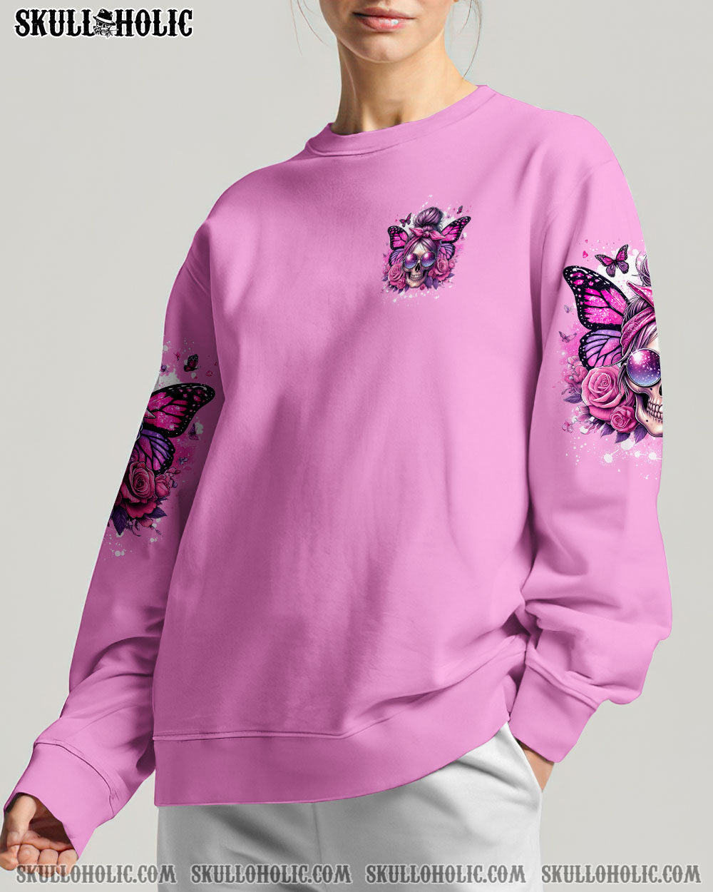 BLISSCORNERS THE GOOD GIRL IN ME MESSY BUN SKULL ALL OVER PRINT