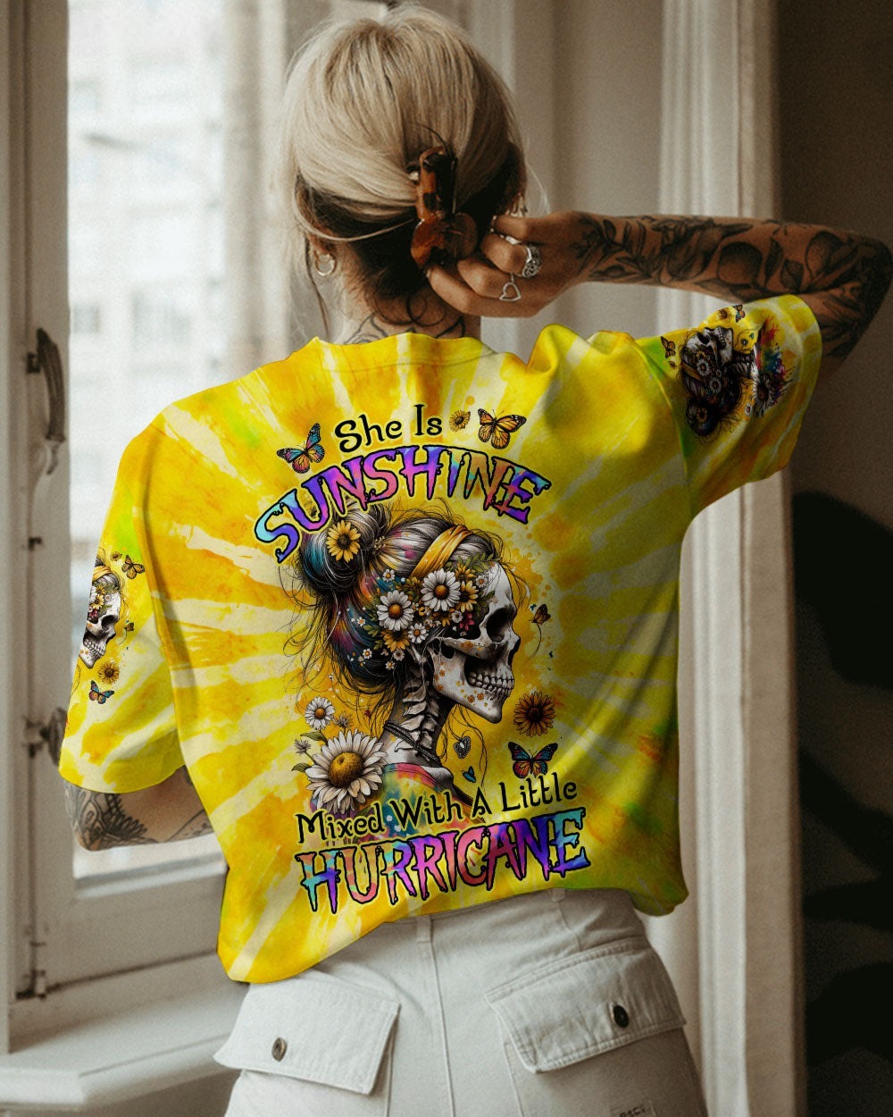 BLISSCORNERS YES I'M A B BUT NOT YOURS MESSY BUN SKULL ALL OVER PRINT