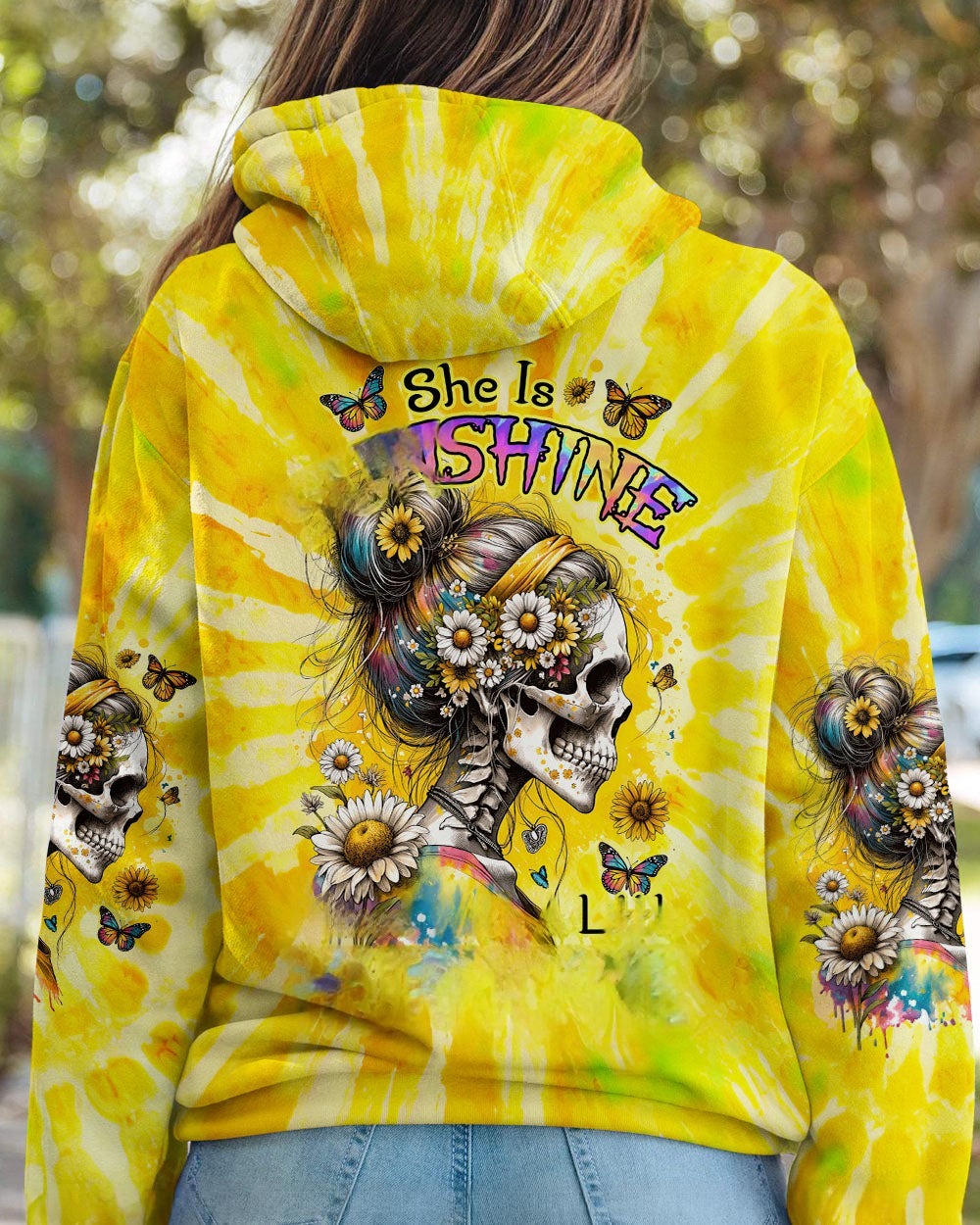 BLISSCORNERS YES I'M A B BUT NOT YOURS MESSY BUN SKULL ALL OVER PRINT