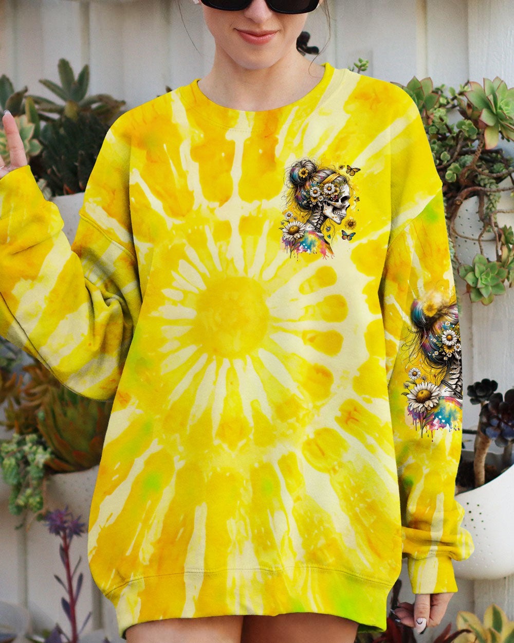 BLISSCORNERS YES I'M A B BUT NOT YOURS MESSY BUN SKULL ALL OVER PRINT