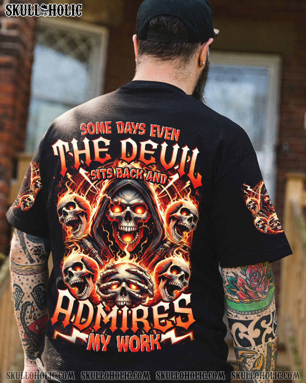 BLISSCORNERS THE DEVIL SITS BACK AND ADMIRES MY WORK ALL OVER PRINT