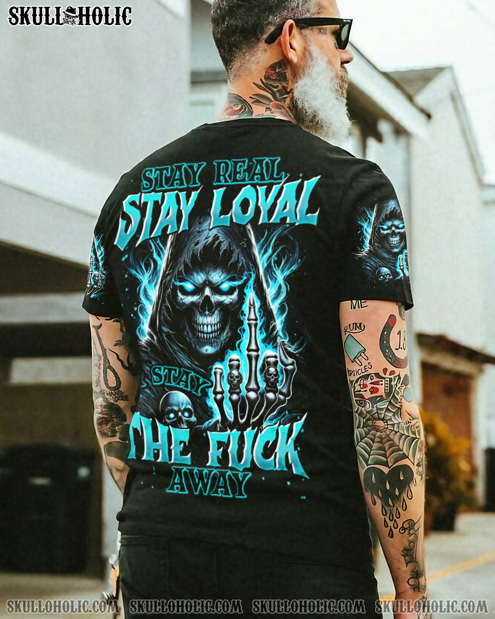 BLISSCORNERS STAY REAL STAY LOYAL SKULL ALL OVER PRINT