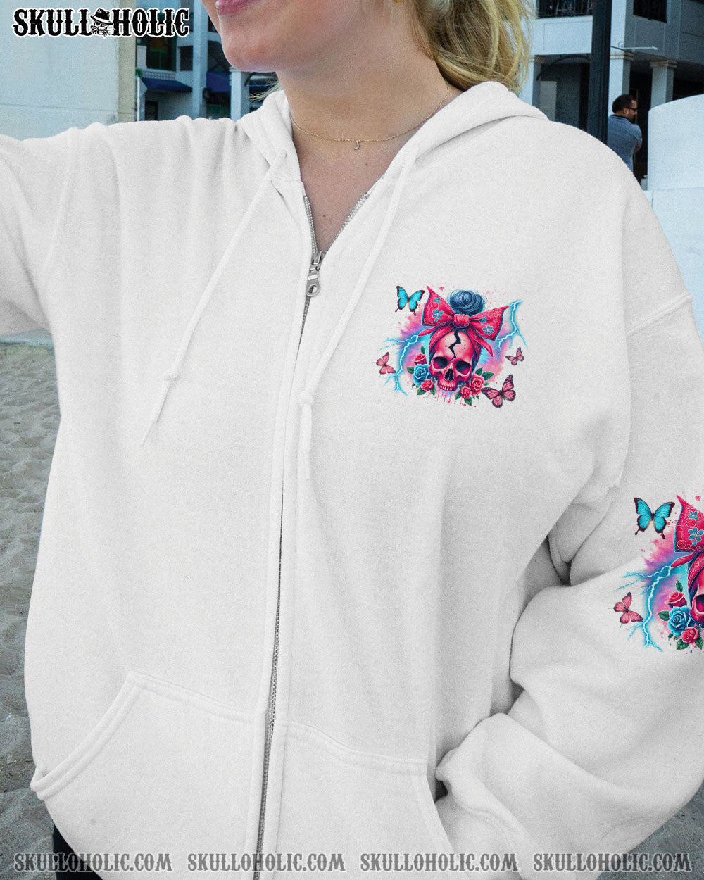 BLISSCORNERS NEXT TIME MY NAMES COMES OUT MESSY BUN SKULL ALL OVER PRINT