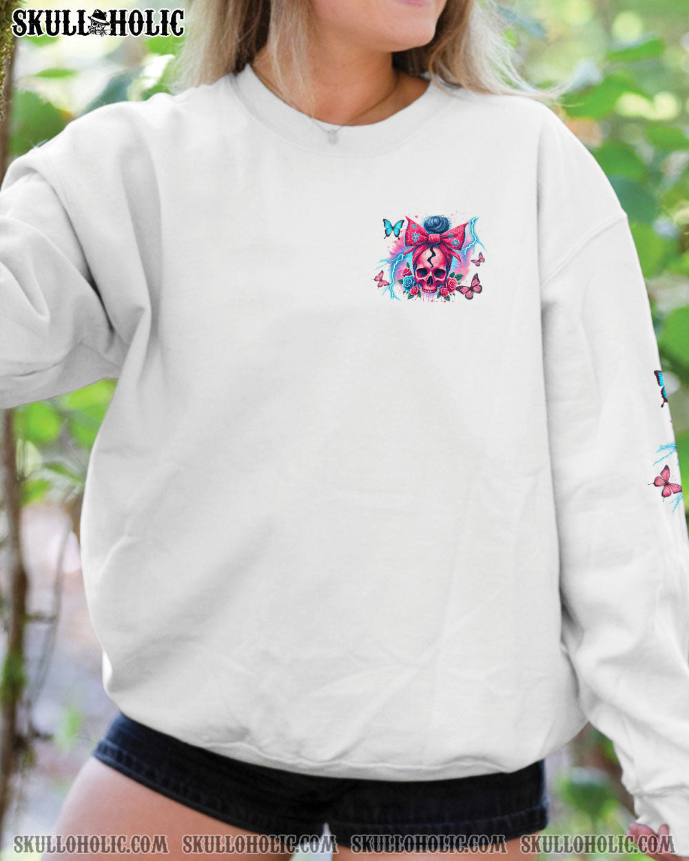 BLISSCORNERS NEXT TIME MY NAMES COMES OUT MESSY BUN SKULL ALL OVER PRINT