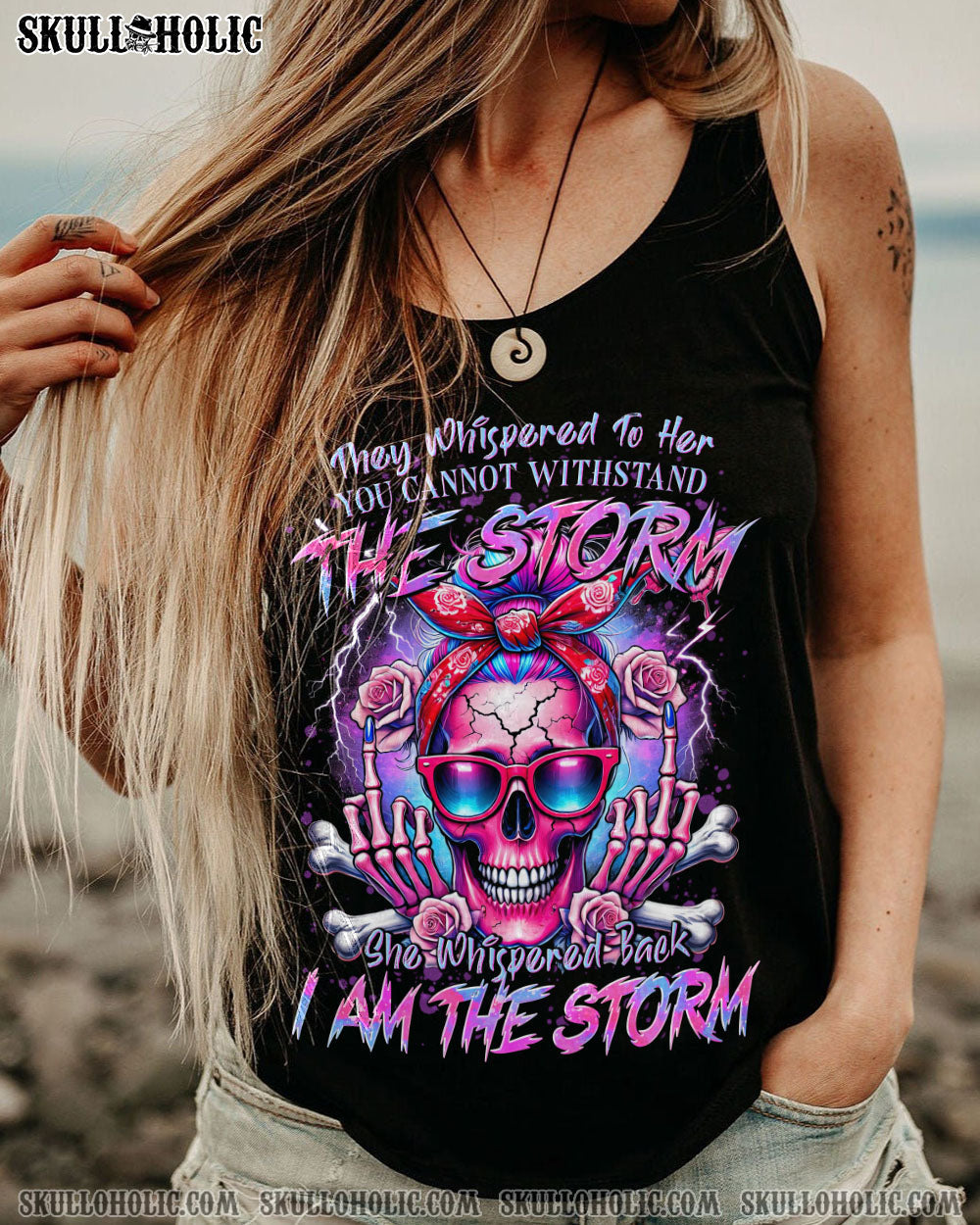 BLISSCORNERS ASSUMING I WAS LIKE MOST GIRLS SKULL MESSY BUN ALL OVER PRINT