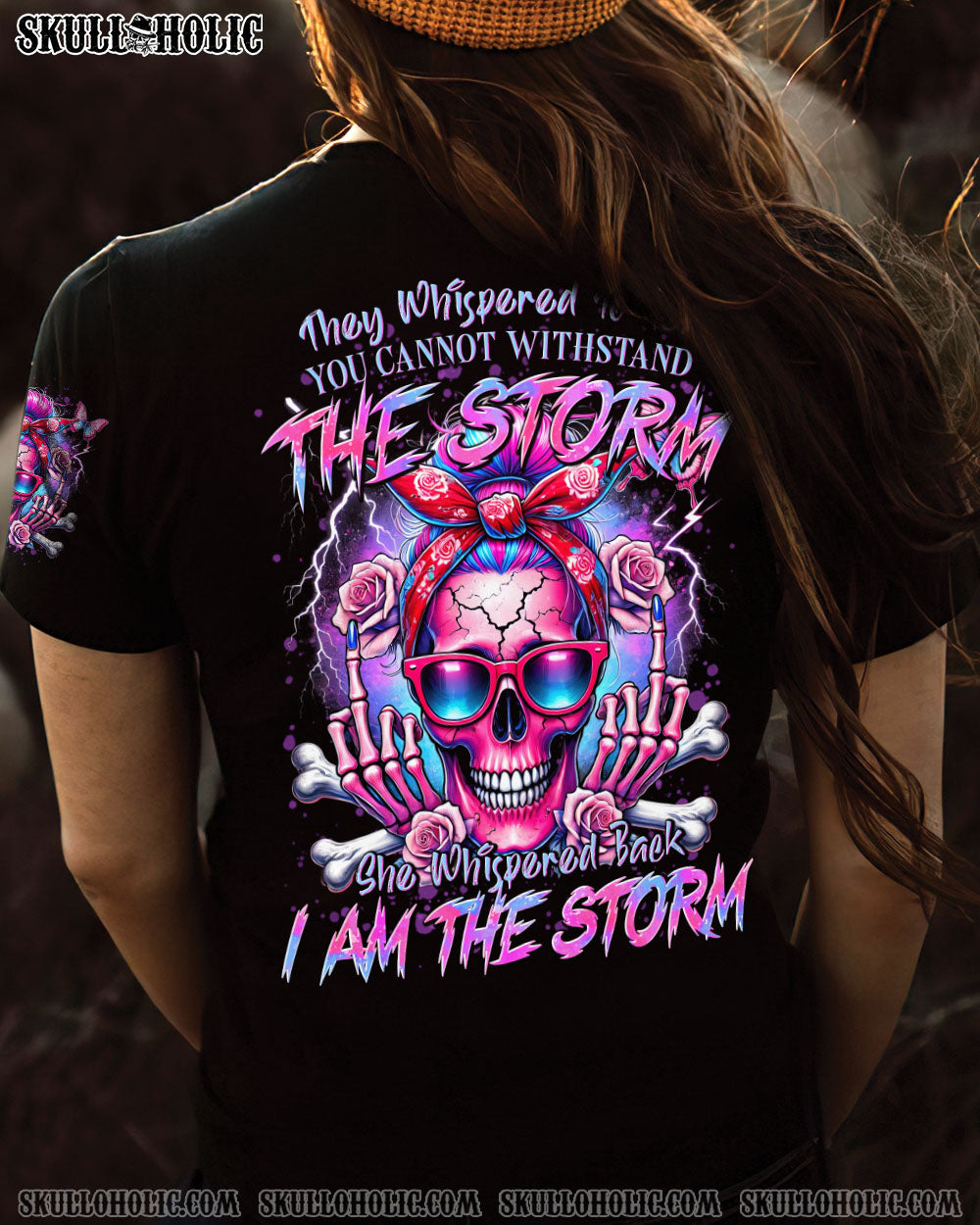 BLISSCORNERS ASSUMING I WAS LIKE MOST GIRLS SKULL MESSY BUN ALL OVER PRINT