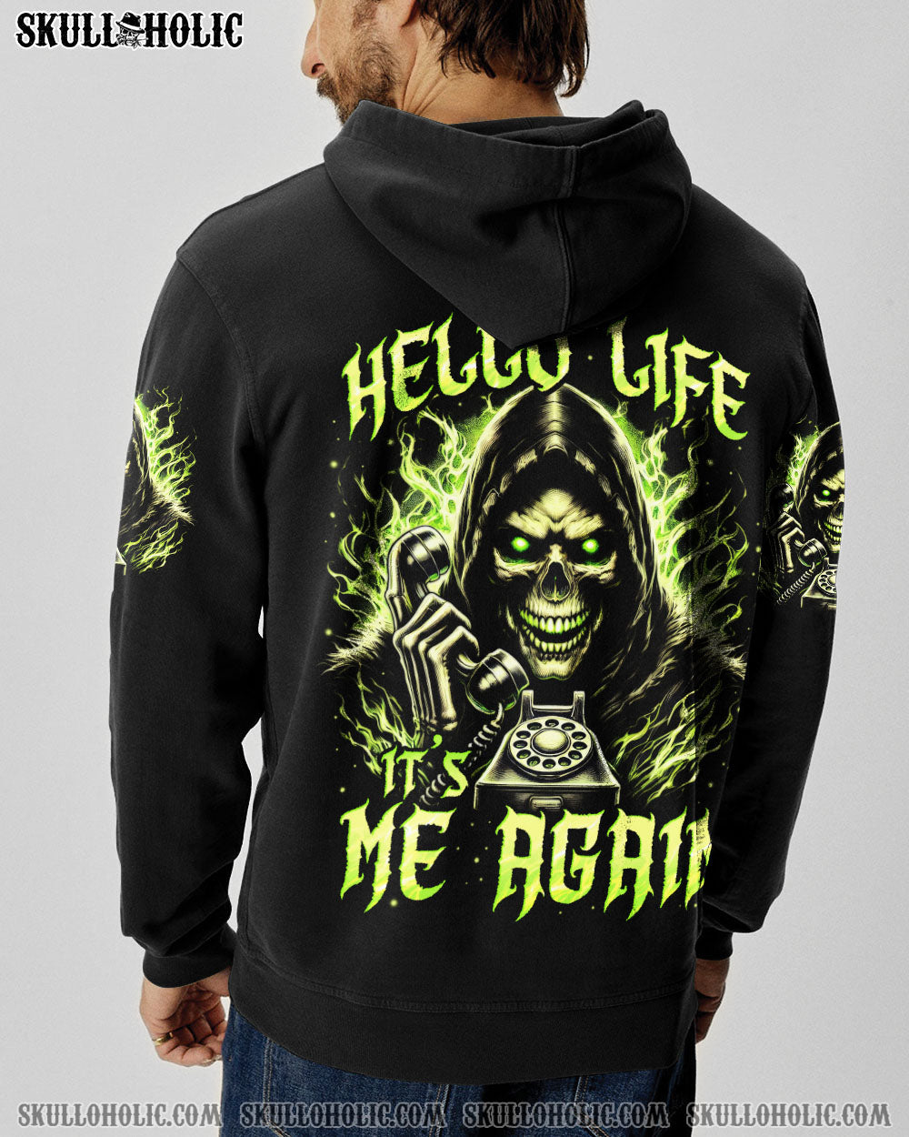 BLISSCORNERS HELLO LIFE IT'S ME AGAIN SKULL ALL OVER PRINT