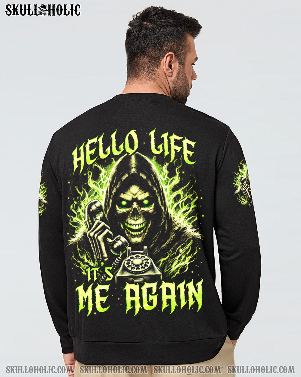 BLISSCORNERS HELLO LIFE IT'S ME AGAIN SKULL ALL OVER PRINT