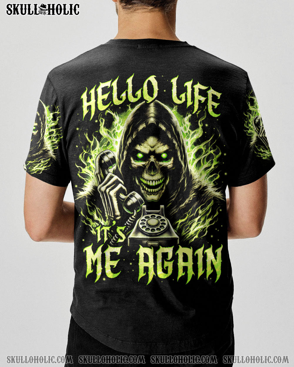 BLISSCORNERS HELLO LIFE IT'S ME AGAIN SKULL ALL OVER PRINT