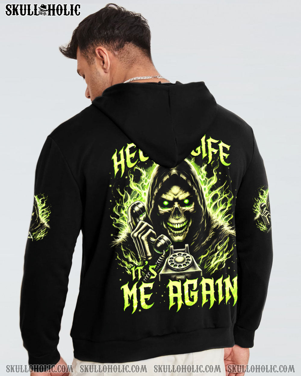 BLISSCORNERS HELLO LIFE IT'S ME AGAIN SKULL ALL OVER PRINT