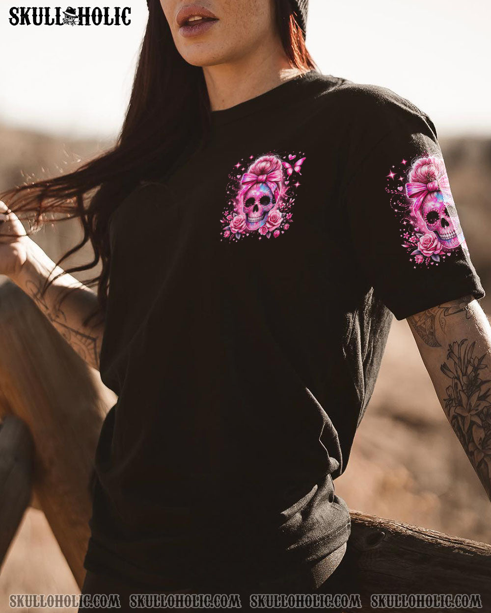 BLISSCORNERS THE GOOD GIRL IN ME ROSE MESSY BUN ALL OVER PRINT