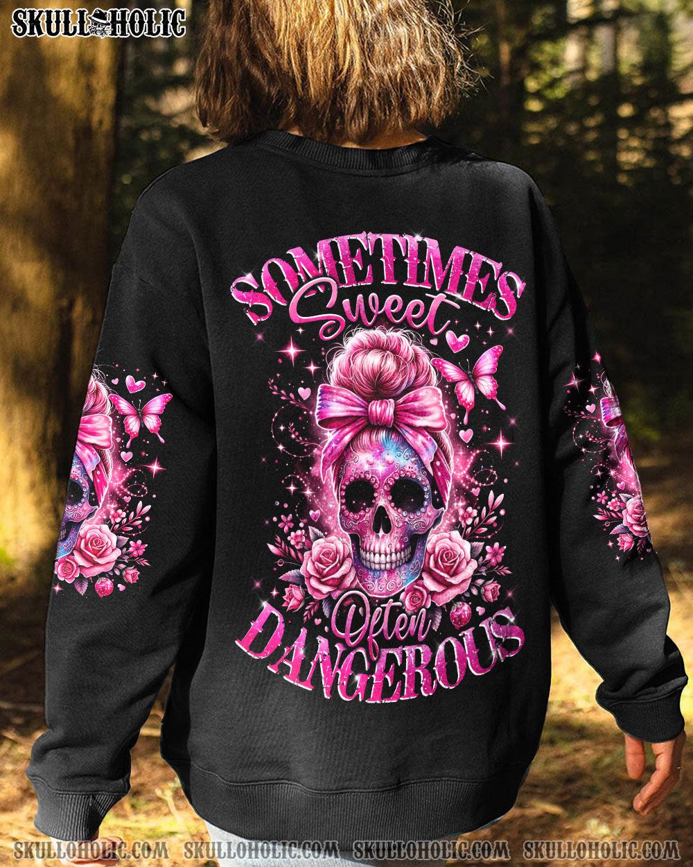 BLISSCORNERS THE GOOD GIRL IN ME ROSE MESSY BUN ALL OVER PRINT