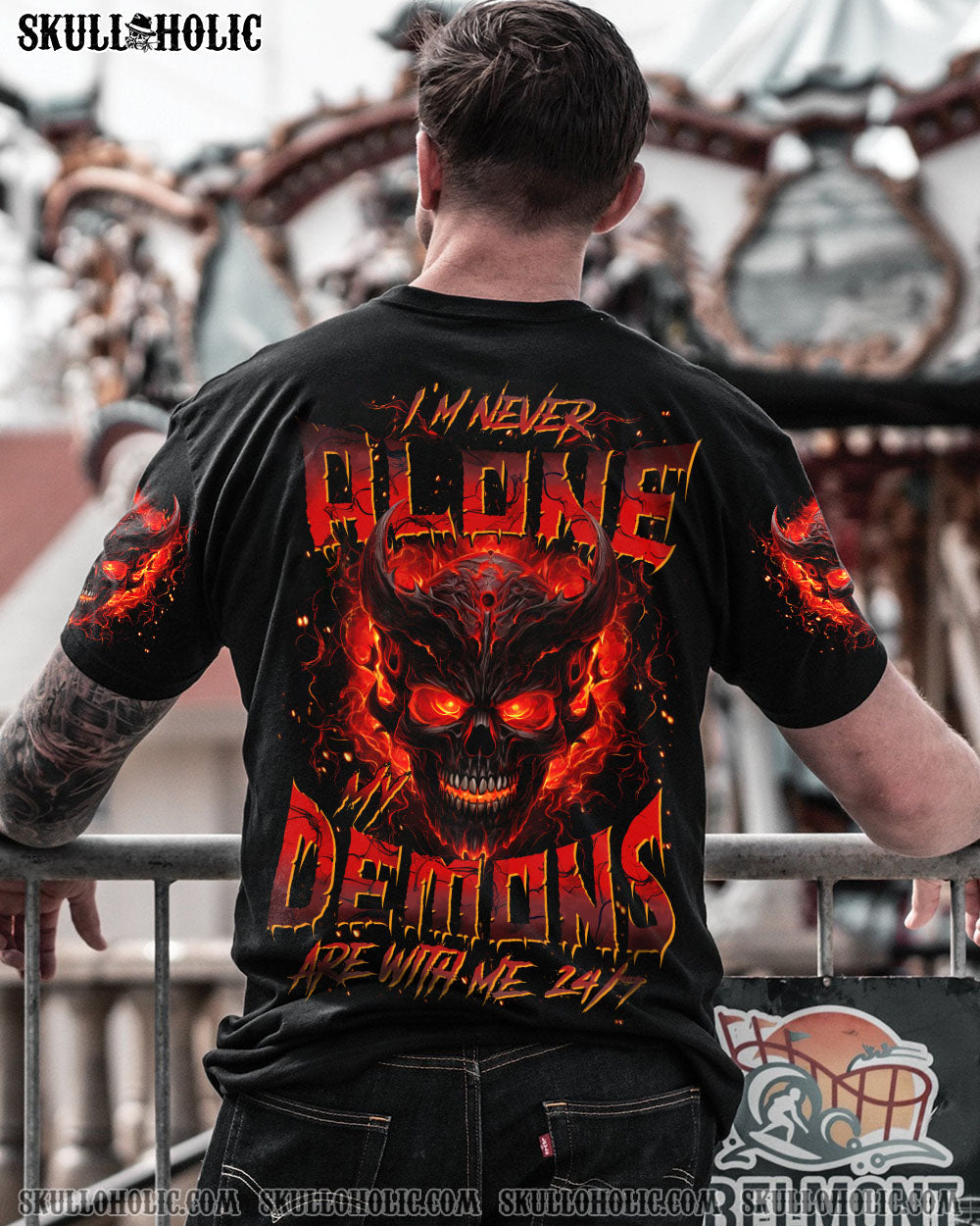 BLISSCORNERS I'M NEVER ALONE DEMONS ALL OVER PRINT
