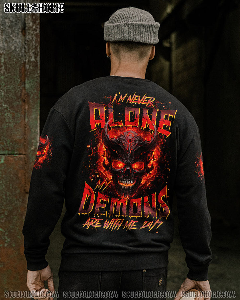 BLISSCORNERS I'M NEVER ALONE DEMONS ALL OVER PRINT