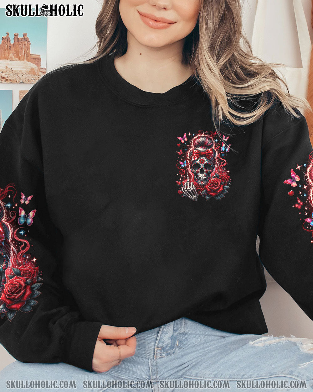 BLISSCORNERS THE GOOD GIRL IN ME MESSY BUN ALL OVER PRINT