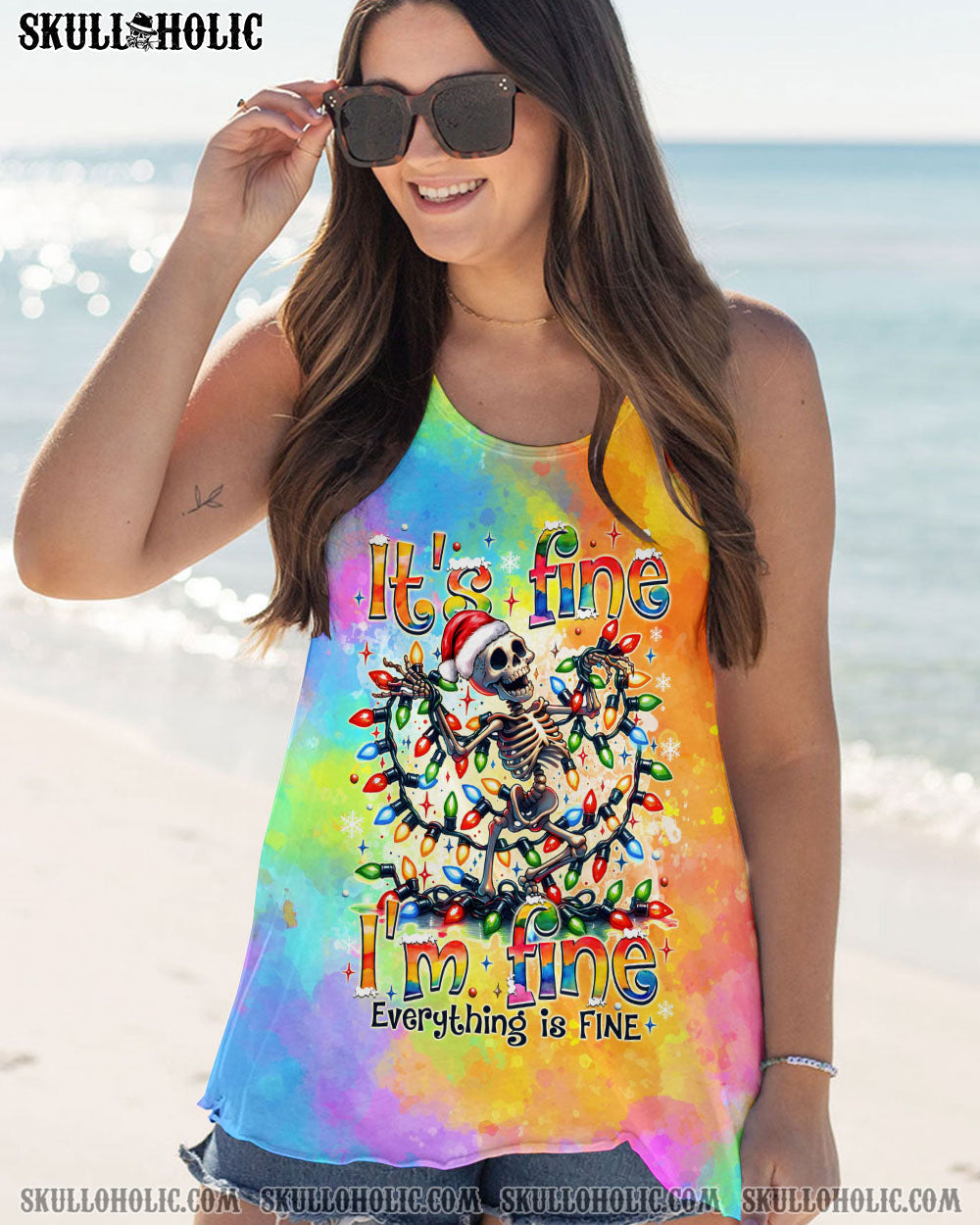 BLISSCORNERS EVERYTHING'S FINE CHRISTMAS ALL OVER PRINT