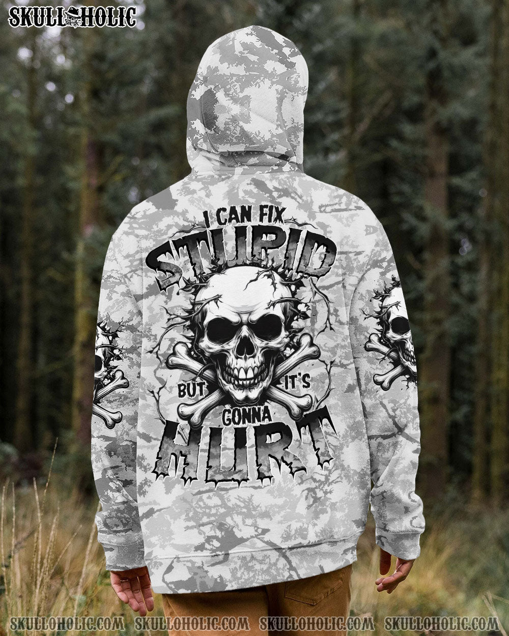 BLISSCORNERS I CAN FIX STUPID BUT IT'S GONNA HURT CAMO ALL OVER PRINT