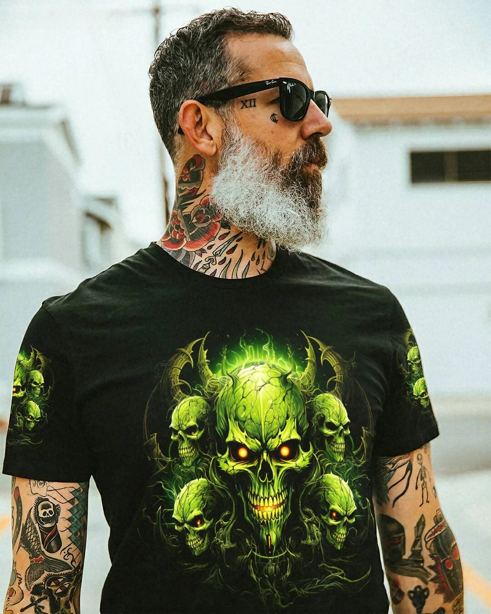 BLISSCORNERS I'M NEVER ALONE SKULL DEMON ALL OVER PRINT