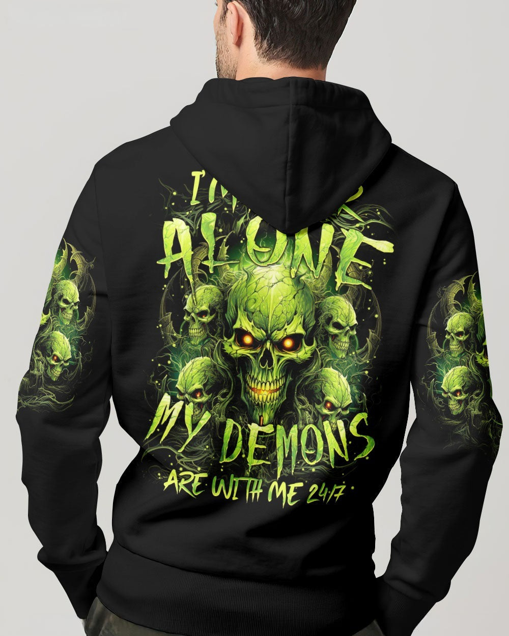 BLISSCORNERS I'M NEVER ALONE SKULL DEMON ALL OVER PRINT