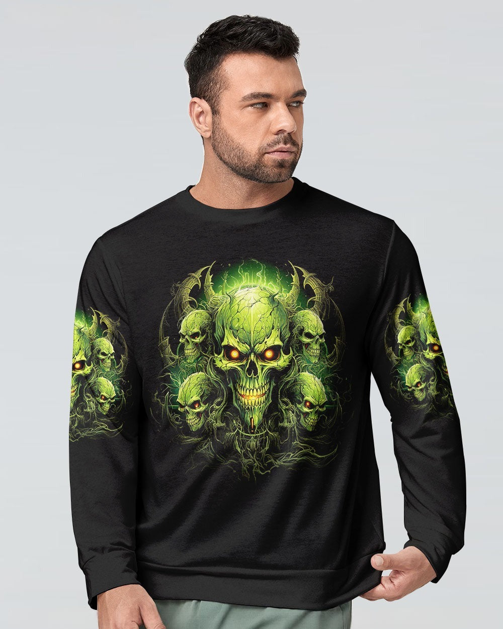 BLISSCORNERS I'M NEVER ALONE SKULL DEMON ALL OVER PRINT