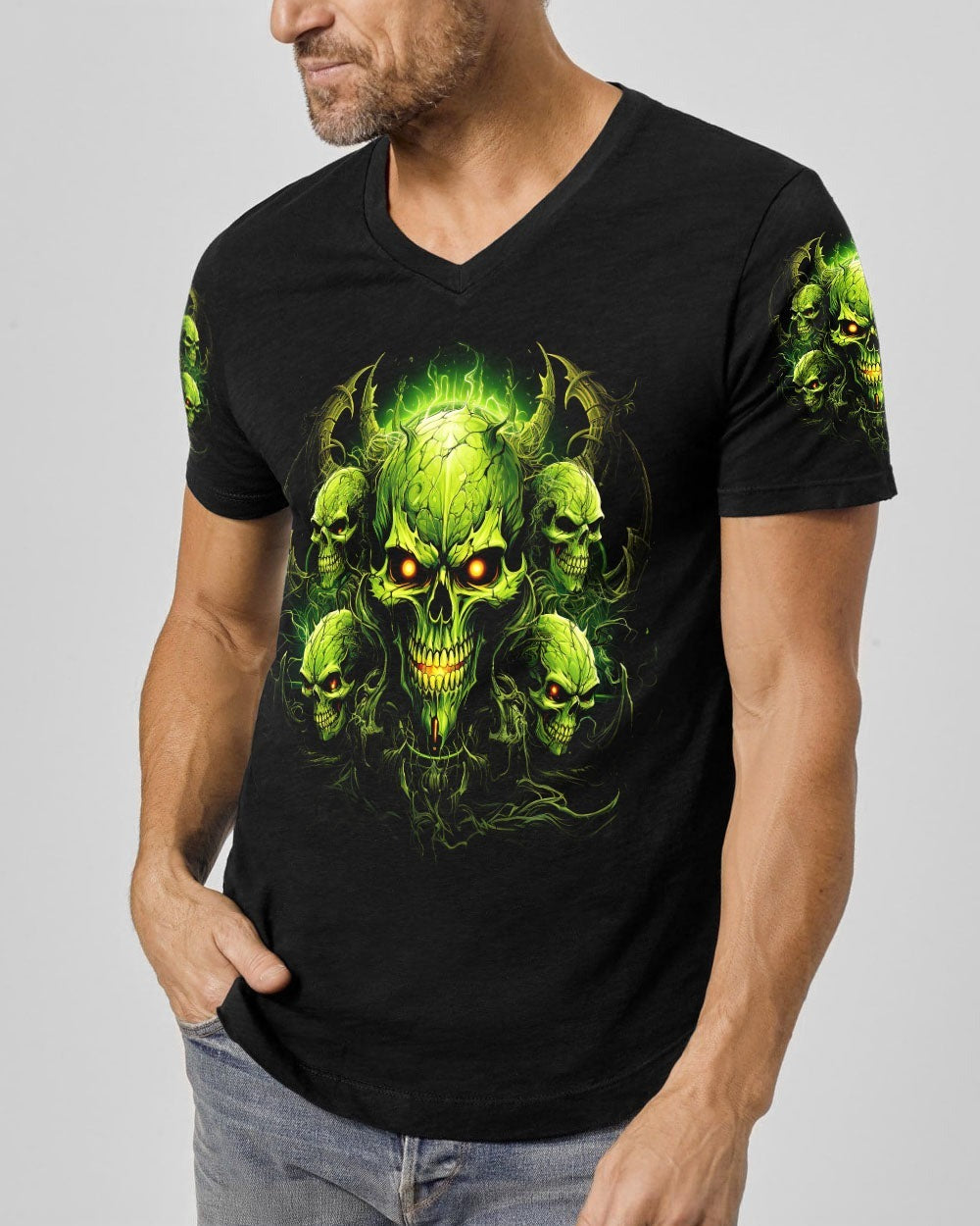 BLISSCORNERS I'M NEVER ALONE SKULL DEMON ALL OVER PRINT