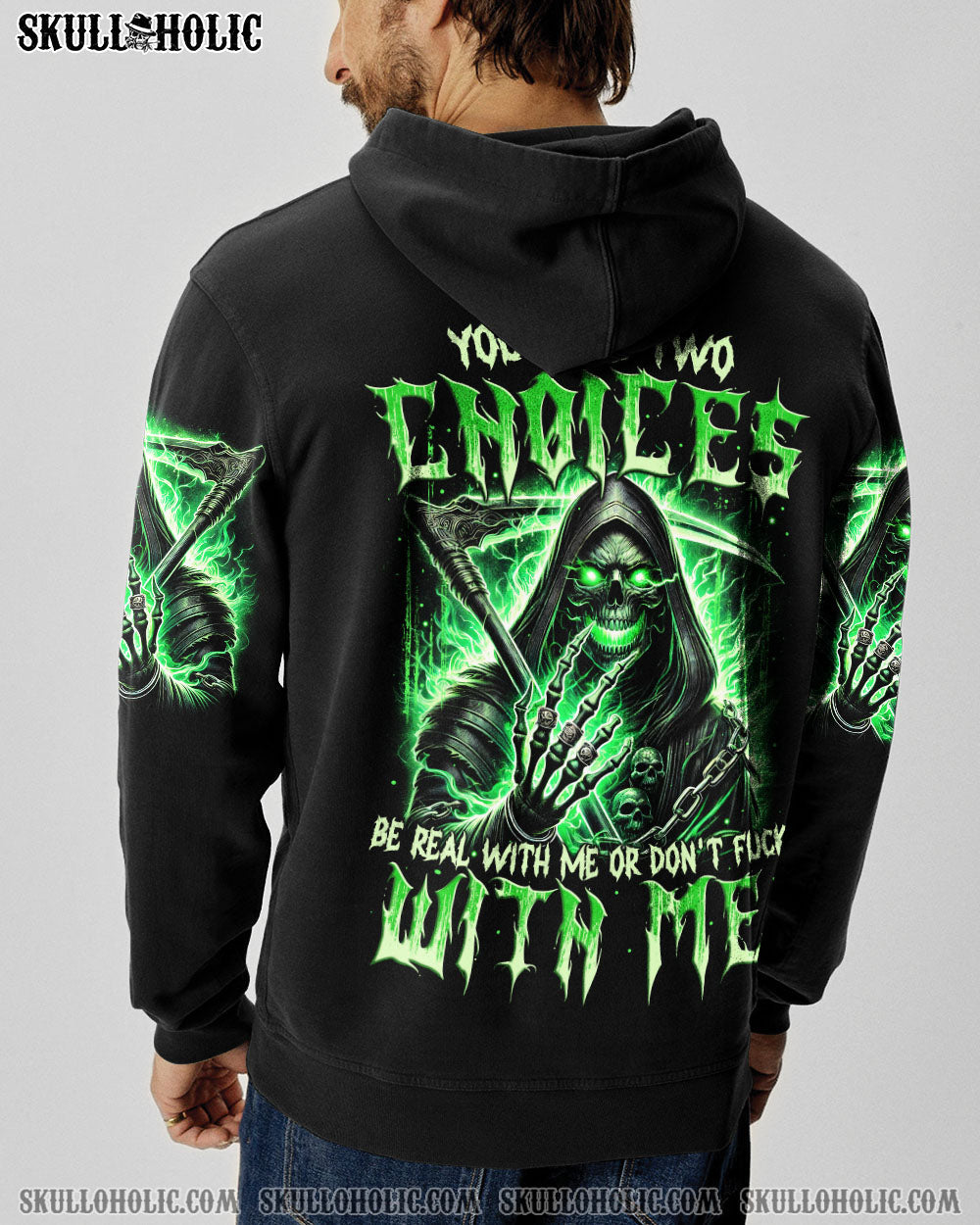 BLISSCORNERS YOU HAVE TWO CHOICES SKULL ALL OVER PRINT