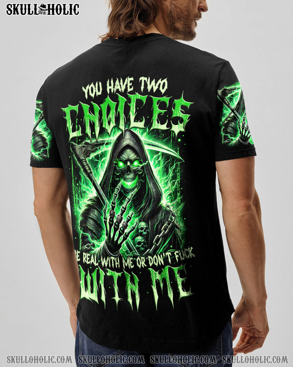 BLISSCORNERS YOU HAVE TWO CHOICES SKULL ALL OVER PRINT