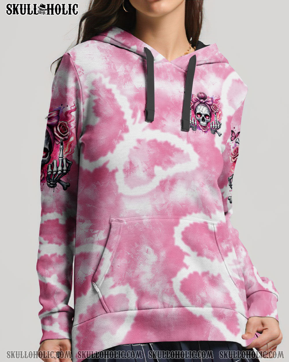 BLISSCORNERS TODAY'S MOOD SKULL MESSY BUN ALL OVER PRINT