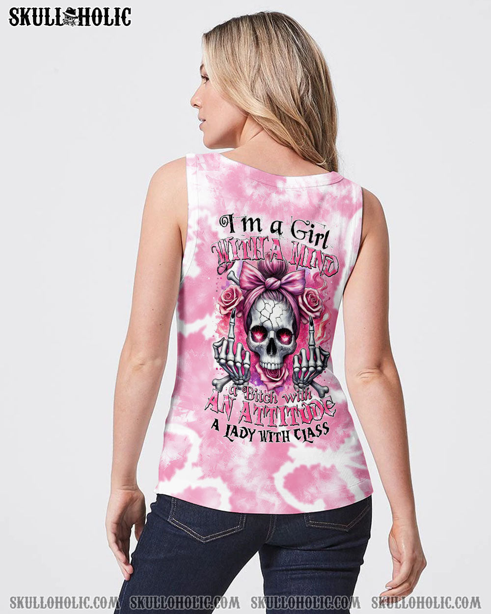 BLISSCORNERS TODAY'S MOOD SKULL MESSY BUN ALL OVER PRINT