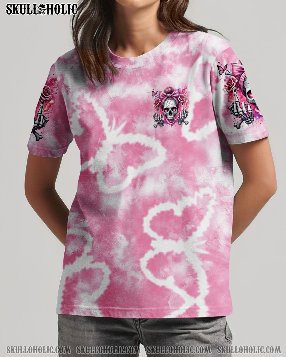 BLISSCORNERS TODAY'S MOOD SKULL MESSY BUN ALL OVER PRINT
