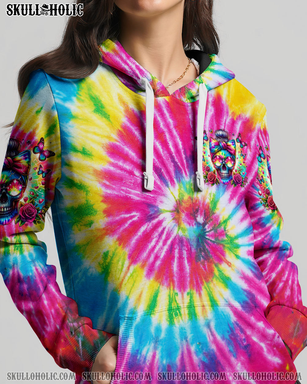 BLISSCORNERS THE GOOD GIRL IN ME MESSY BUN TIE DYE ALL OVER PRINT