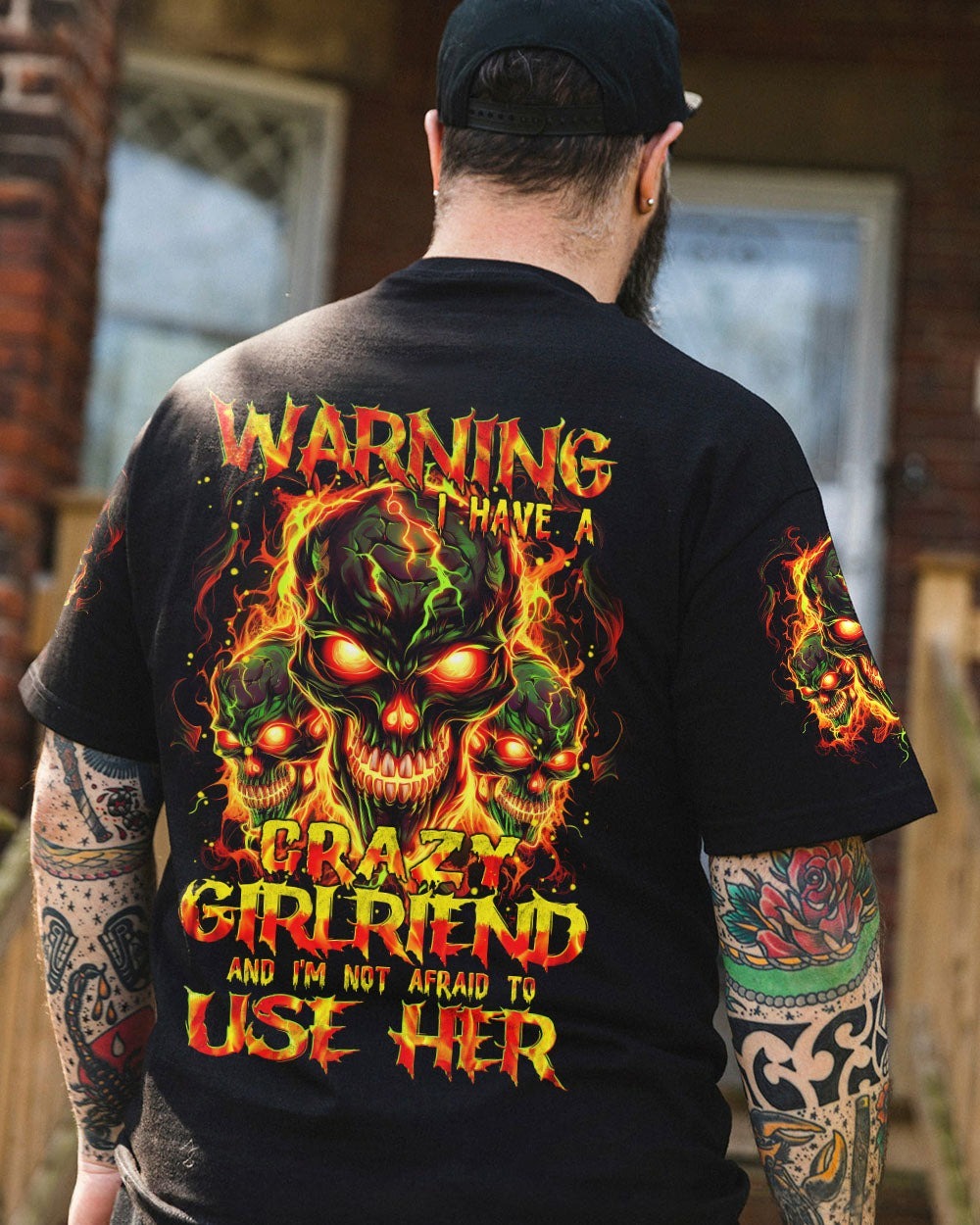 BLISSCORNERS WARNING I HAVE A CRAZY GIRLFRIEND ALL OVER PRINT