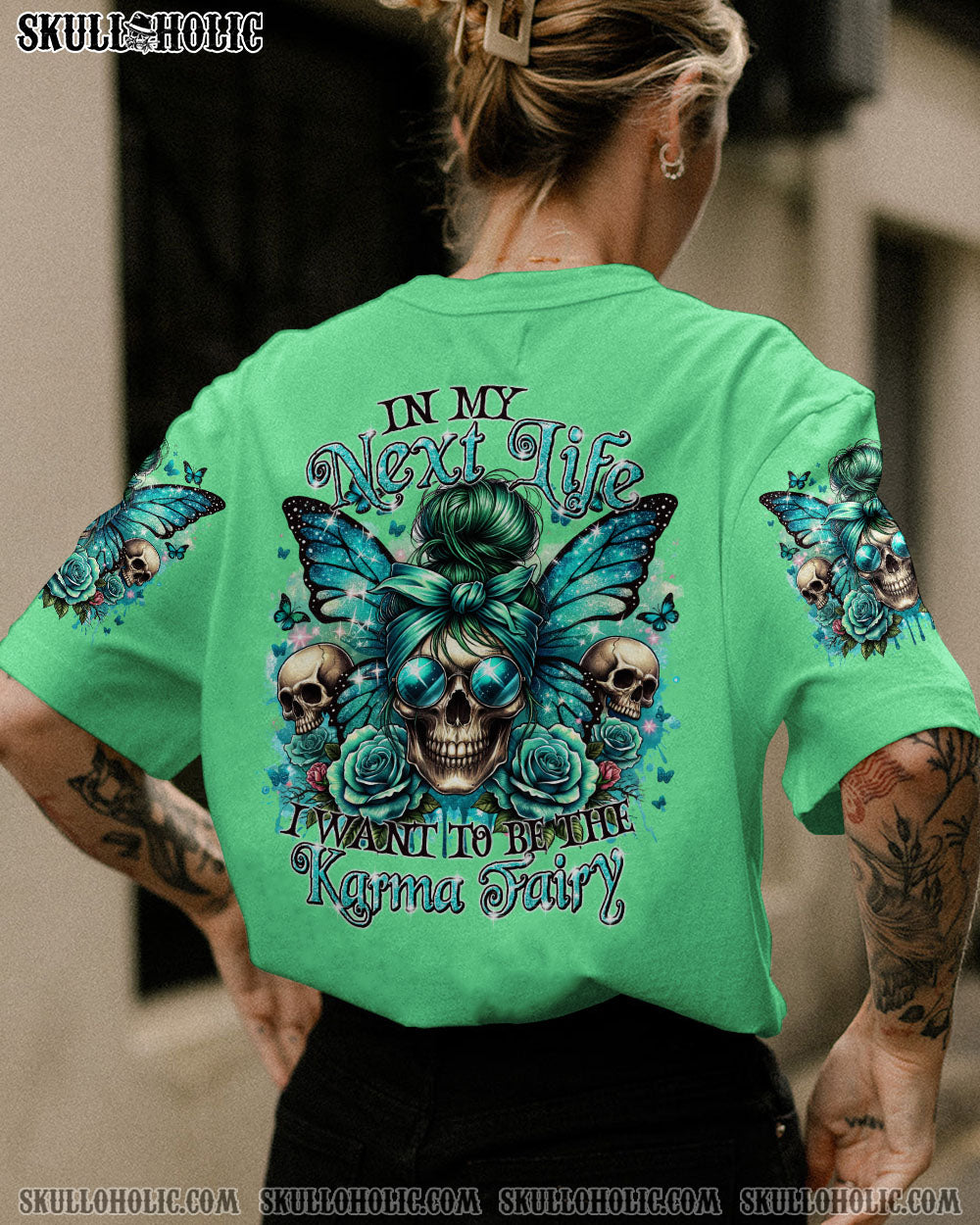 BLISSCORNERS THE GOOD GIRL IN ME MESSY BUN TIE DYE ALL OVER PRINT