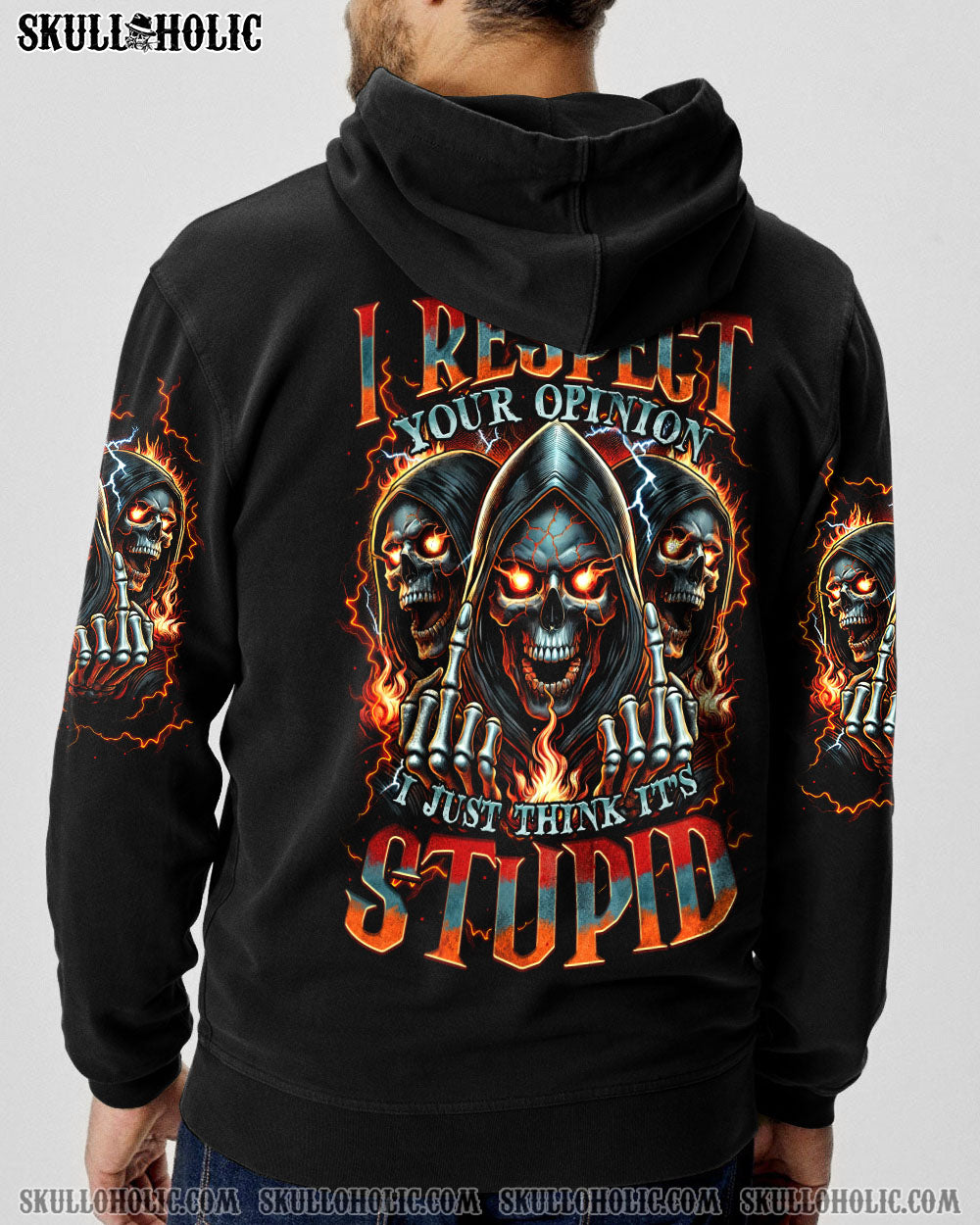 BLISSCORNERS I RESPECT YOUR OPINION SKULL ALL OVER PRINT